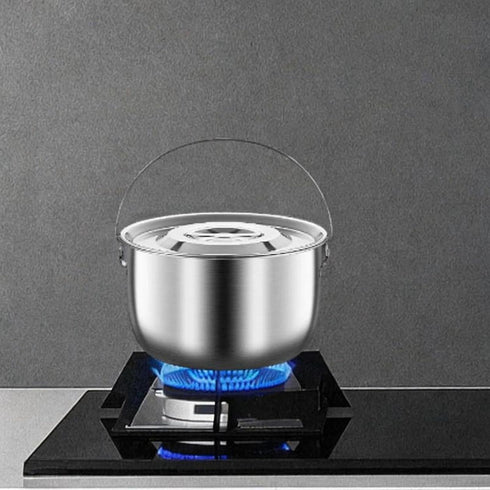 5.0L Cooking Pot Stainless Steel Camping Pot,Multipurpose Stockpot,Cookware Portable for Restaurant Cooking Home