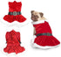 Parisian Pet Christmas Dress, Mrs. Santa Claus Dog Costume with Red Velvet Skirt for Large Dogs