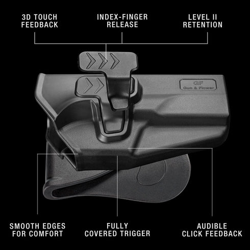 Taurus G3 OWB Holster, Polymer Open Carry Holster with 360 Degrees Adjustable for Right Hand Black