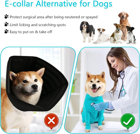 Dog Onesie for After Surgery Recovery Suit, Claming Pajamas for Small, Medium, Large Female and Male Neuter Dogs.