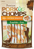 Pork Chomps Baked Pork Skin Dog Chews, 5 Inch Mini Twists, 12