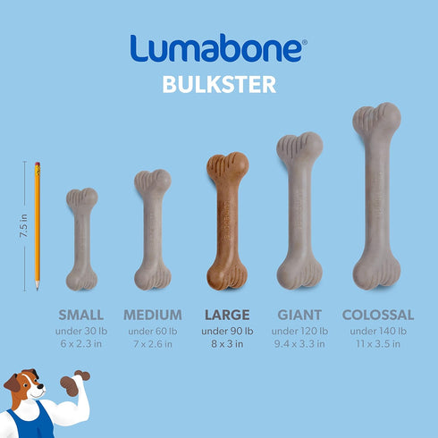 Bulkster Durable Chew Toy for Aggressive Chewers, Large, Real Bacon, Made in USA