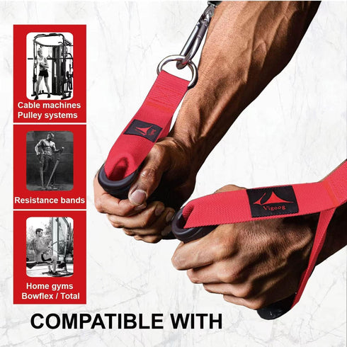 Heavy Duty Gym Exercise Handles Attachment for Cable Machine, Resistance Band, Pulley System Home Fitness Equipment