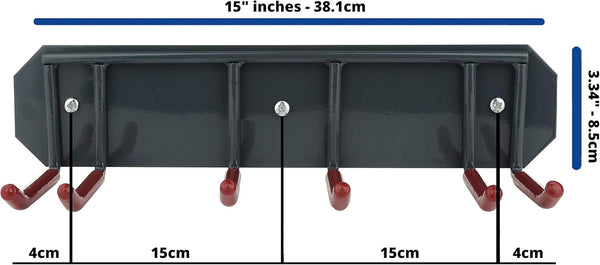 Wall Mounted Ski Rack Organizer Heavy Duty Horizontal Storage for Skis and Poles with Metal Frame and Padded Hooks