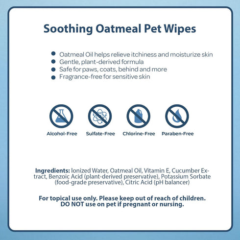 Best Pet Supplies 8" x 9" Pet Grooming Wipes for Dogs & Cats, 100 Pack, Plant-Based Deodorizer for Sensitive Skin
