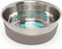 Messy Mutts Stainless Steel Heavy Gauge Bowl, Non-Slip Removable Silicone Base, Medium, 2.5 Cups, Warm Grey