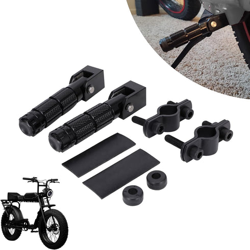 Foot Pegs for Super 73, CNC Bracket Foot Rest Pedals for Bike Super 73 S1/S2/RX (Black)
