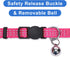 Pawtitas Reflective Cat Collar with Safety Buckle, Removable Bell, Pink, One Size