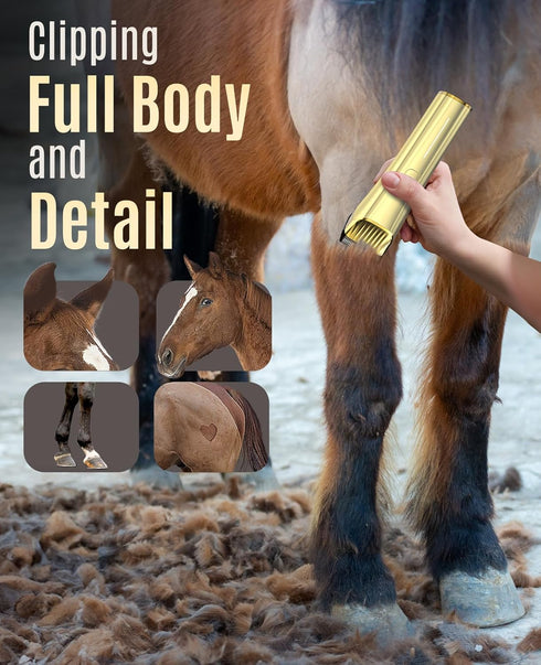 2 Trimmer oneisall Cordless Horse Clippers,Low Noise Speed Grooming Clippers,Horse Shaver Kit for Matted Long