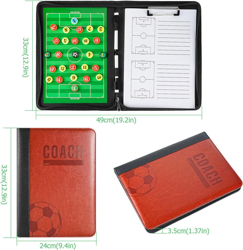 Soccer Coaching Tactical Board, Portable Magnetic Football Coach Blackboard, Sport Gift Training Assistant Kit