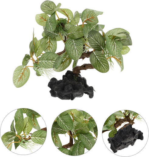 BESTOYARD Fish Tank Landscaping Plants, Aquarium Decorations, Reptile Tank Silk Tree, Plastic Fish Bowl Decor