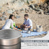 Lixada Camping Pot Stainless Steel 1.5L Camping Cook Pot with Lid and Folding Handle, Large Capacity Bento Pot for
