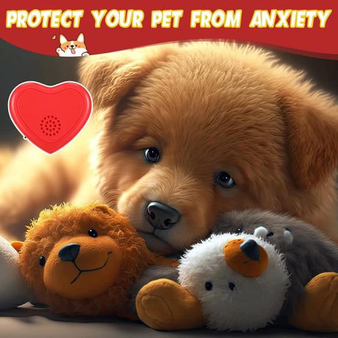 2 Pcs Heartbeat Puppy Toy, Heartbeat Simulator for Pet Anxiety Relief, Calming Toys for Dogs and Cats