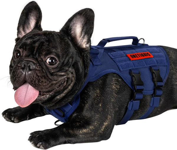 OneTigris Tactical Dog Harness for Small Dog - Breathable Military Dog Molle Vest with Handles for Walking, Hiking