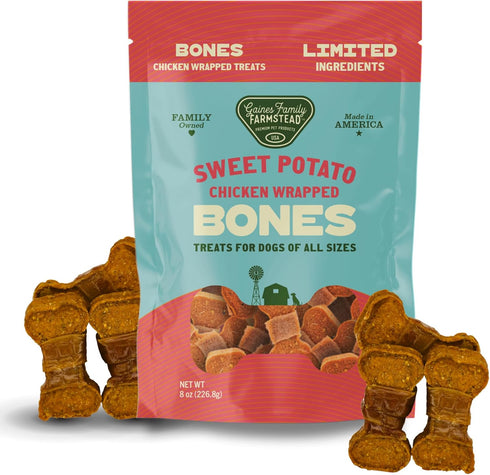 Gaines Family Farmstead Chicken Wrapped Sweet Potato Dog Bones - 8 oz