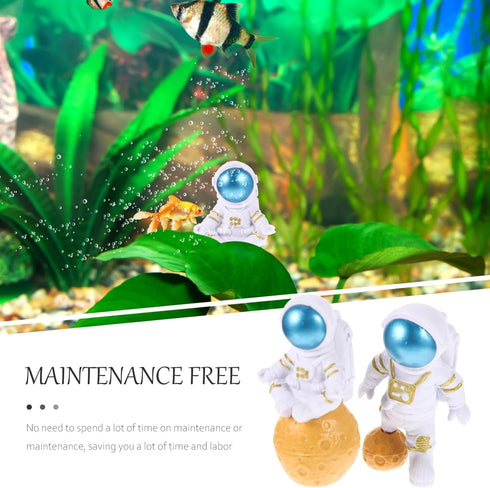 Mipcase 2pcs Fish Tank Landscaping Ornaments, Spaceman Toy Sculpture for Aquarium Decor