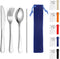 Kyraton Portable Flatware, Reusable Camping Flatware, Bento Box Silverware for School, Work, Office, Outdoor,
