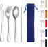 Kyraton Portable Flatware, Reusable Camping Flatware, Bento Box Silverware for School, Work, Office, Outdoor,