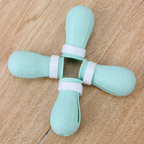 Gigicloud 4 Pcs Anti-Scratch Cat Foot Cover, Adjustable Prickly Anti-Off Silicone Cat Paw Protector Shoes