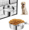 2 Pack Dog Water Bowl Crate, No Spill Kennel Hanging Cage Food Bowls for Puppy, Cat, Bunny, Stainless Steel Metal