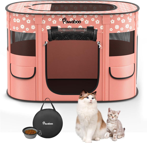 Dog Playpen, Portable Pet Cat PlayPen, 600D Oxford Dog Kennel Tent Crate,