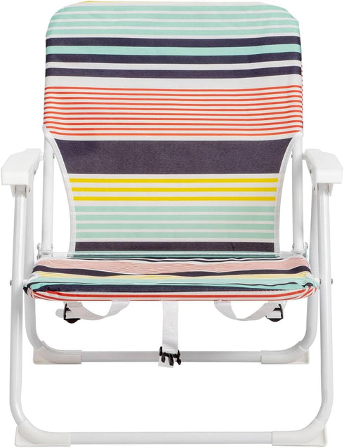 MIIEELO Outdoor Foldable Camp Chair, Portable Leisure Chair with Arm Rest, Sturdy & Comfortable Foldable Beach Chair
