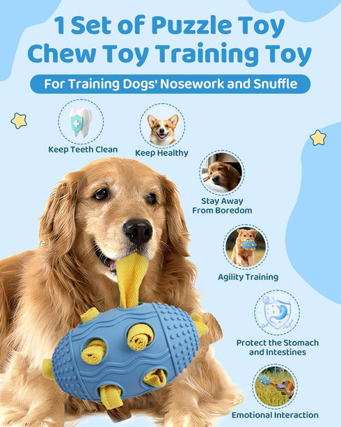 Interactive Dog Toy with Natural Rubber Soccer Design, Dental Care, Pet Energy Relief Brain Teaser Toy, Activity