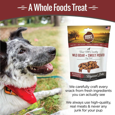 Smart Cookie All Natural Dog Treats - Wild Boar & Sweet Potato, Training Treats for Dogs