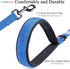 VIVAGLORY Traffic Handle Dog Leash, Two Padded Soft Handles, Strong Reflective & Metal Hook Training Lead, Blue