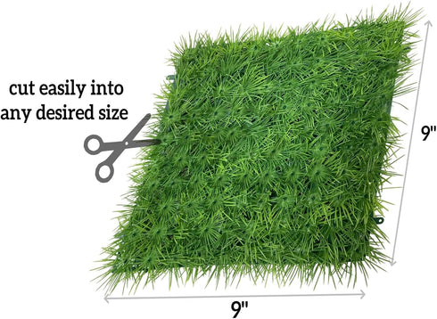 baudliglin 2PCS 9"x9" 8 Aquarium Grass Decor Crab Hermit Climbing Wall Artificial Plastic Lawn Mat with Suction Cups