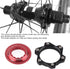 VGEBY Disc Brake Center Lock Adapter Set, Aluminum Center-Lock Hubs with 6 Bolts Disc Rotor Adapter (Red+Black)