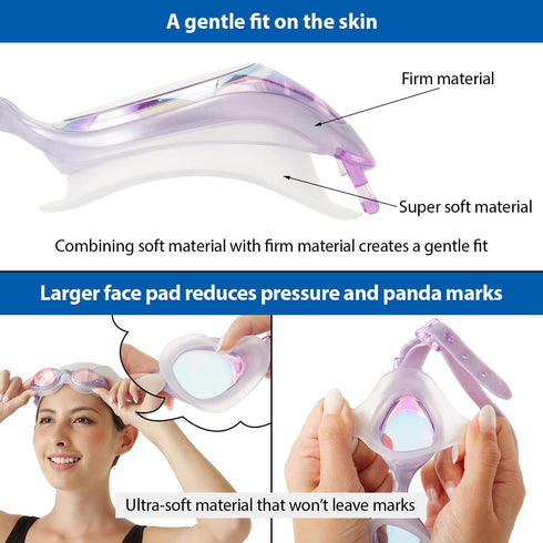 V-820ASA Selene Swipe Swim Goggles, Blue (Model V-820ASA-BL)