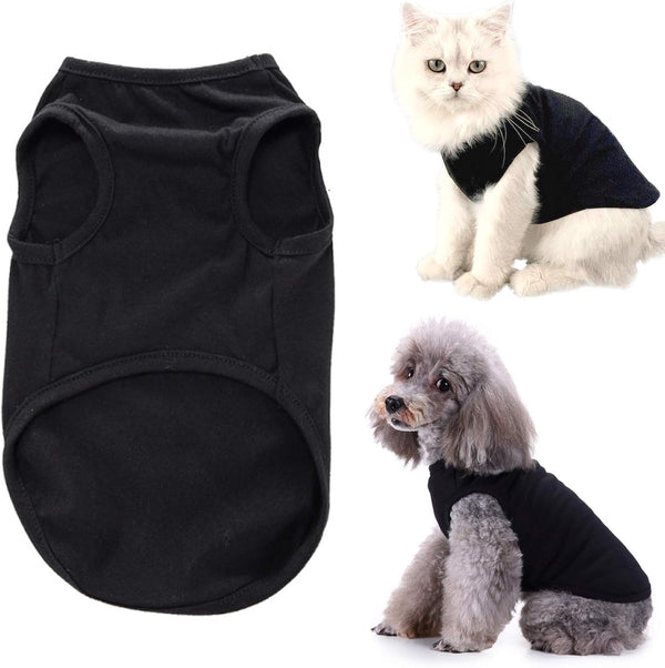 Dog Shirts Puppy Clothes for Small Dogs, Comfortable Summer T-Shirts for Medium Dogs, Soft Cotton Tops (Black M)