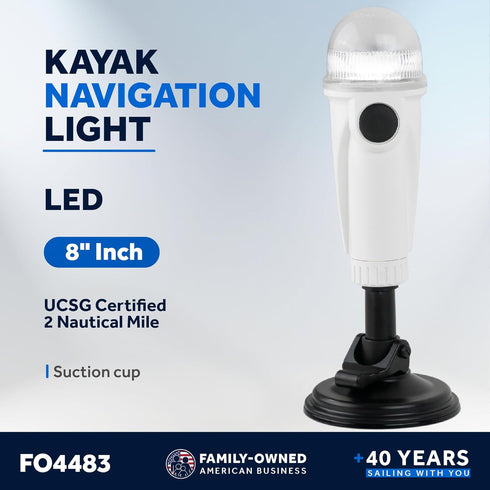 Five Oceans Kayak Lights, Battery-Powered LED Stern Lights for Night Kayaking with Suction Cup