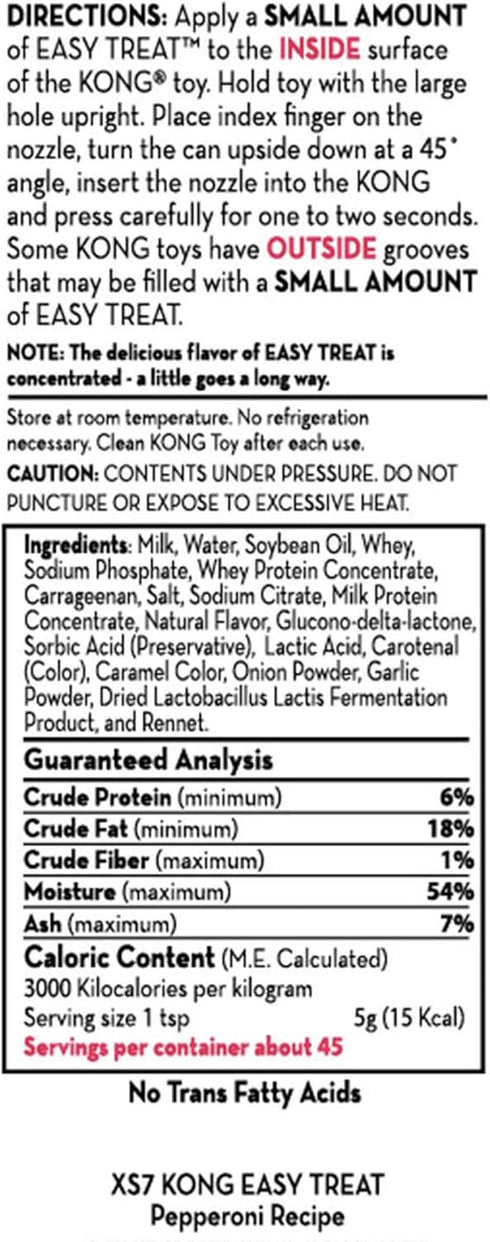 KONG Easy Treat Pepperoni - 8 oz Spreadable Dog Treat Paste for Lick Mats, Slow Feeder, Dog Enrichment (2 Pack)