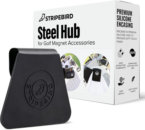 Steel Hub for Golf Magnet Accessories - Metal Attachment for Golf Bag to Easily Access Magnetic Products