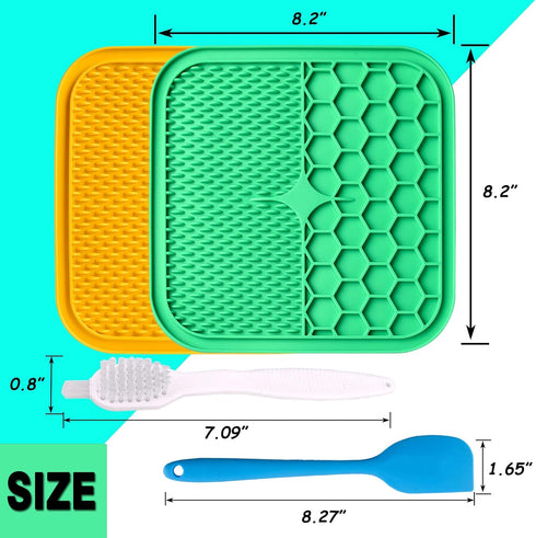 2-Pack XIGOU Dog Lick Pad, Large Licking Mat for Dogs, Slow Feeder Dog Licking Mat with Suction Cups. Boredom & Anxiety