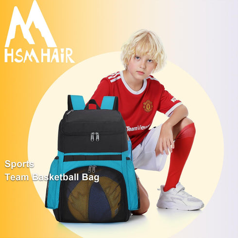 Backpack Hsmihair Basketball Large Sports Bag for Men&Youth,Gym Bag with Separate Ball & Shoes Compartment,Travel Bag