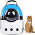 Pet Travel Carrier, Cat Dog Dome Space Capsule Backpack, Portable Waterproof Breathable Knapsack for Hiking (Blue/White)
