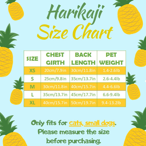 Pet Clothes, Summer Fruit Dog T-Shirt & Skirt Dress for Small Dogs & Cats (M-Back Length 30cm, Pineapple)