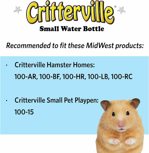 MidWest Homes for Pets Small Animal Water Bottle - Ideal for Hamsters, Mice, Guinea Pigs & Rabbits