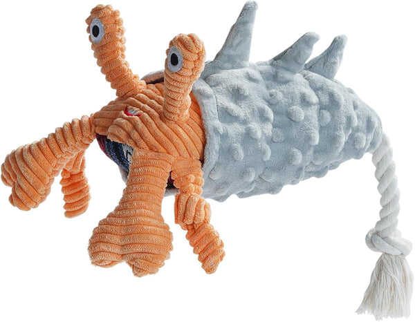 Nocciola Crinkle Squeaky Dog Toys, Blue Octopus Dog Toy, Ocean Theme Interactive Rope Toys for All Dogs (Crab)