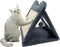 Fhiny Triangle Cat Scratching Post, Natural Sisal Standing Scratch Board with Hanging Plush Ball Toy
