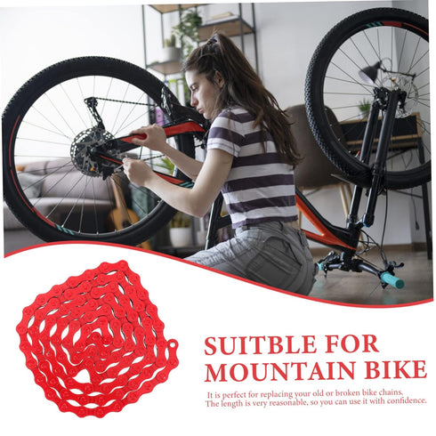 Toddmomy Red Bicycle Chain Accessories, Single Speed Bike Chain, Steel Road Vehicles