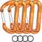 Gabbro Heavy Duty Carabiner Clips, Wiregate Snap, Screw Locking, Lightweight Aluminum for Hiking, Camping