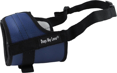 Adjustable Dog Muzzle Blue, 6 Sizes (S: 6.5"-9" Snout Circumf.)