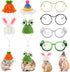 8 Pcs Hamster Hat Pet Costume Glasses, Includes 4 Knitted Hats and 4 Pairs of Glasses for Small Animals