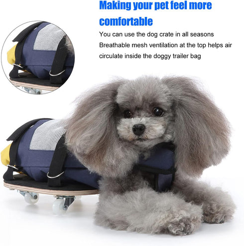 Zerodis Dog Drag Bag, Oxford Cloth Pet Wheelchair for Paralyzed Dogs, Dog Tow Bag for Small Dog Cat (S, Suitable for
