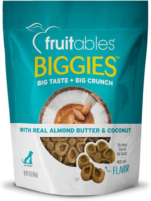 Fruitables Biggies Dog Biscuits, 16 oz – Crunchy Treats with Pumpkin, Real Fruit Flavor, Wheat, Corn & Soy Free