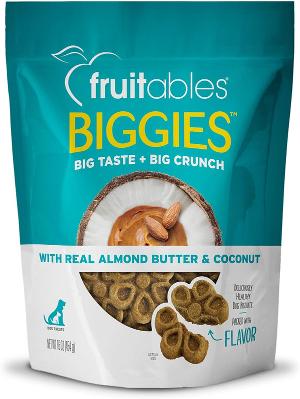 Fruitables Biggies Dog Biscuits, 16 oz – Crunchy Treats with Pumpkin, Real Fruit Flavor, Wheat, Corn & Soy Free